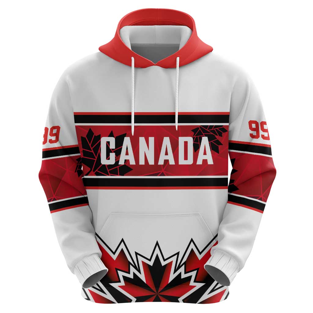 Canada Ice Hockey Custom Zip Hoodie Maple Leaves Sporty Geometric Style