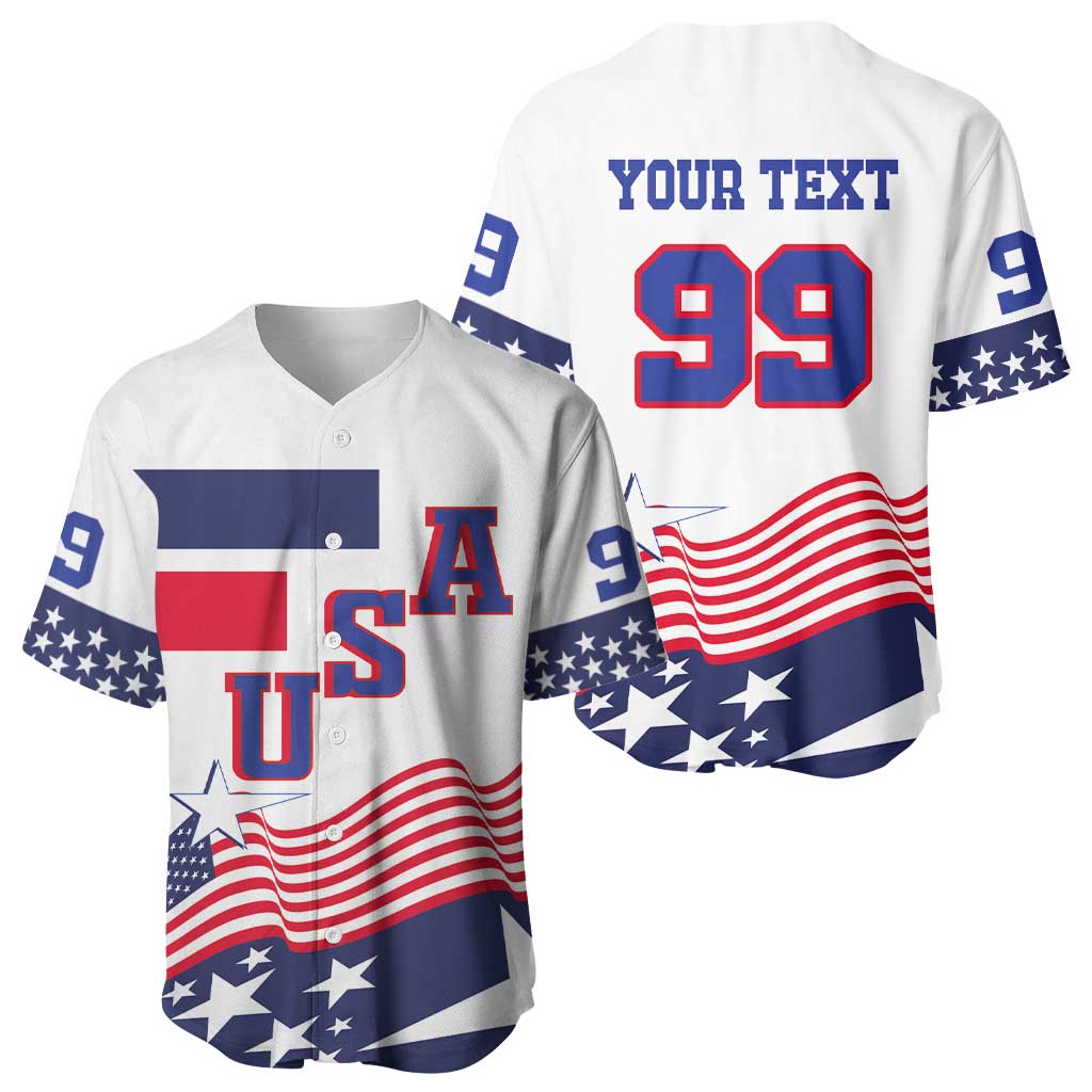 USA Ice Hockey Custom Baseball Jersey Flag Sporty Style