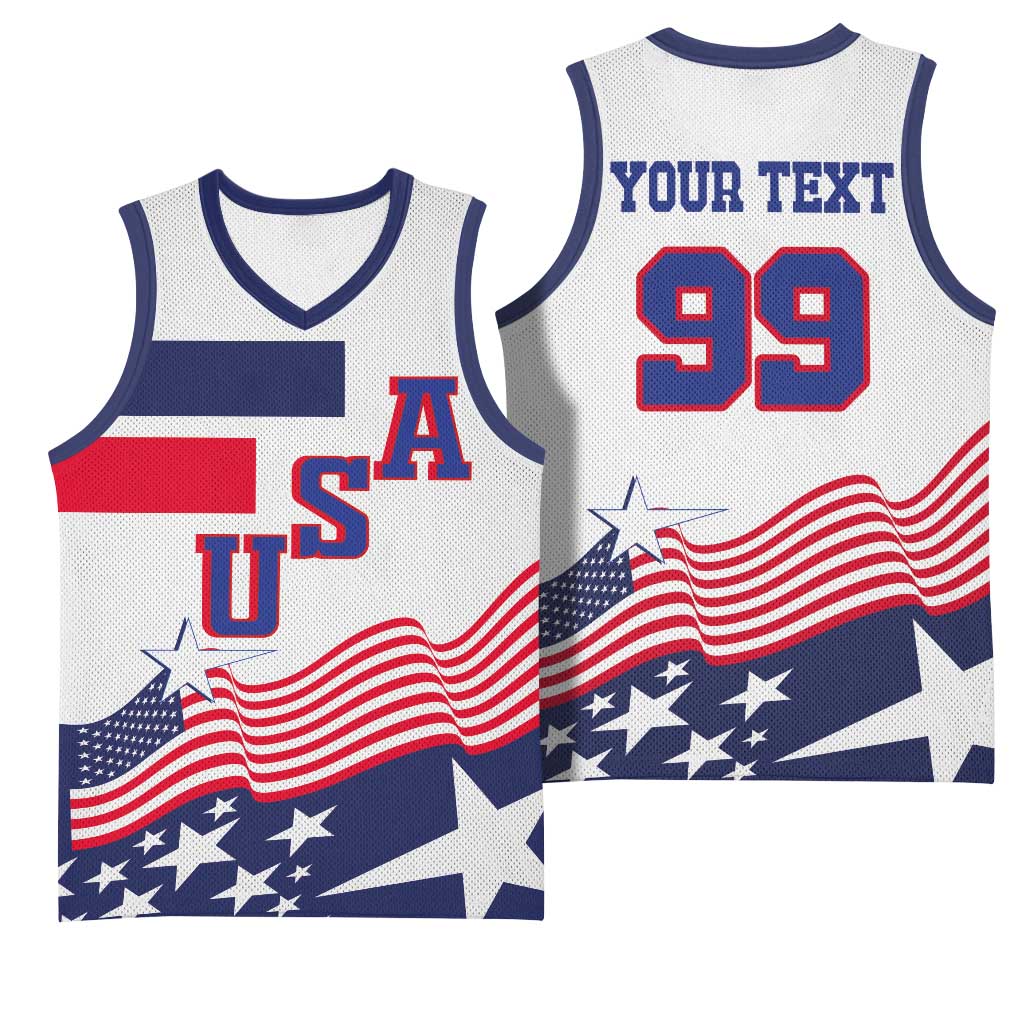 USA Ice Hockey Custom Basketball Jersey Flag Sporty Style