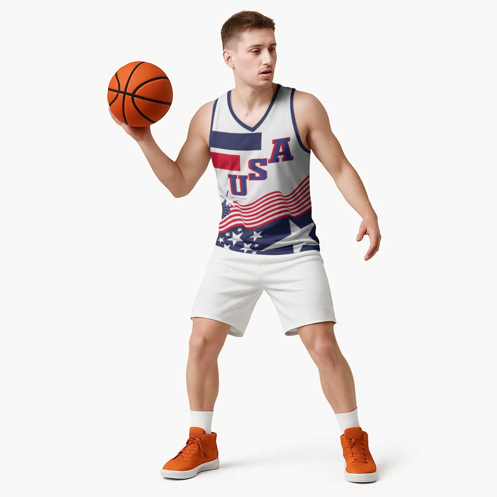 USA Ice Hockey Custom Basketball Jersey Flag Sporty Style