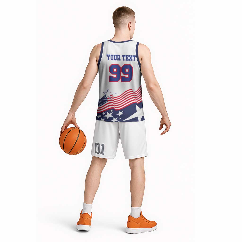 USA Ice Hockey Custom Basketball Jersey Flag Sporty Style