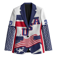 USA Ice Hockey Custom Blazer Flag Sporty Style