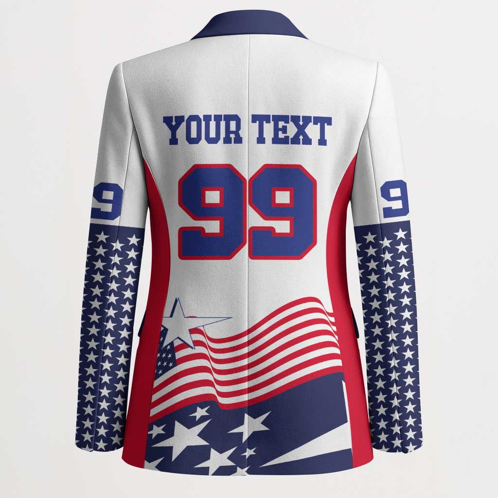 USA Ice Hockey Custom Blazer Flag Sporty Style