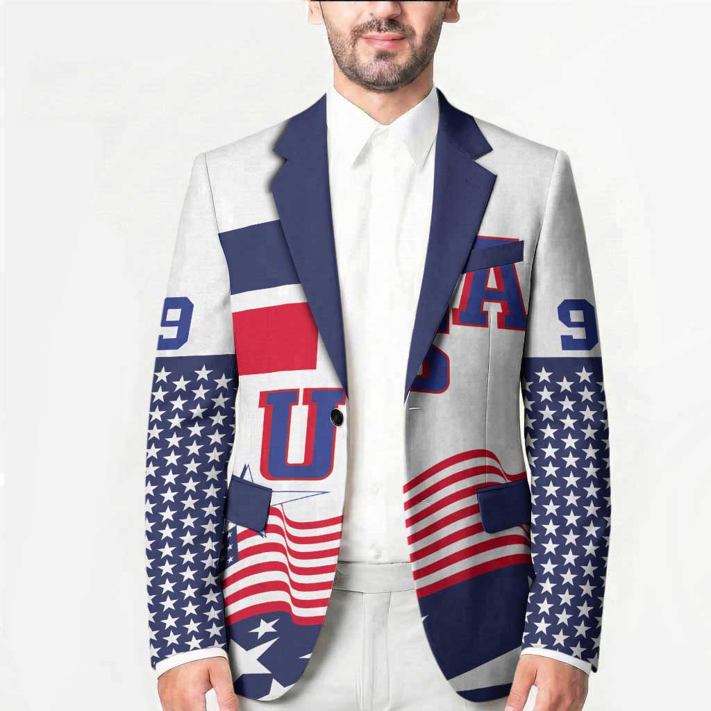 USA Ice Hockey Custom Blazer Flag Sporty Style