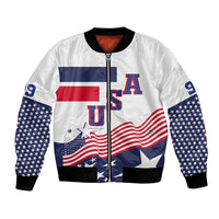 USA Ice Hockey Custom Bomber Jacket Flag Sporty Style