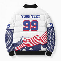 USA Ice Hockey Custom Bomber Puffer Jacket Flag Sporty Style
