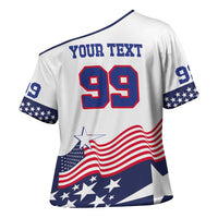 USA Ice Hockey Custom Cross Shoulder Shirt Flag Sporty Style