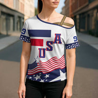 USA Ice Hockey Custom Cross Shoulder Shirt Flag Sporty Style