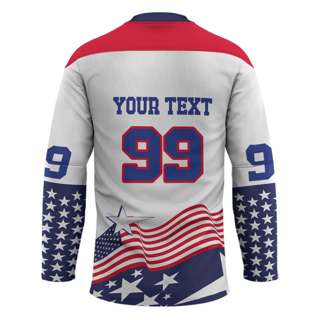 USA Ice Hockey Custom Hockey Jersey Flag Sporty Style