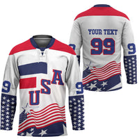 USA Ice Hockey Custom Hockey Jersey Flag Sporty Style