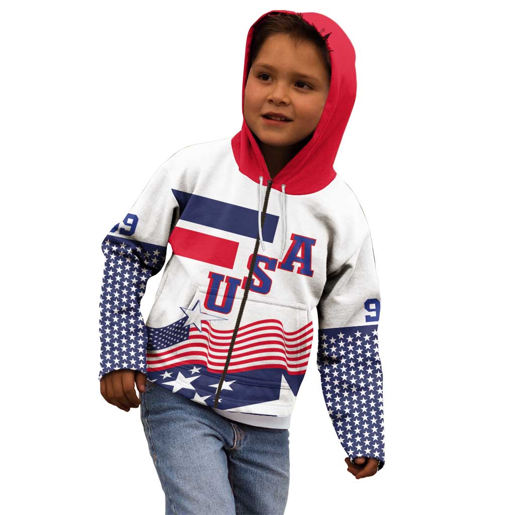 USA Ice Hockey Custom Kid Hoodie Flag Sporty Style