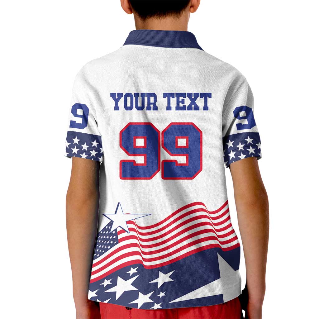 USA Ice Hockey Custom Kid Polo Shirt Flag Sporty Style