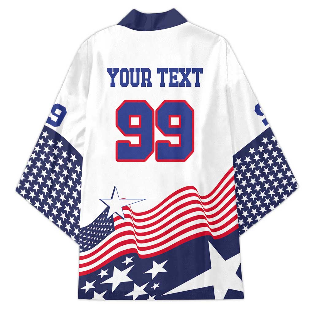 USA Ice Hockey Custom Kimono Flag Sporty Style