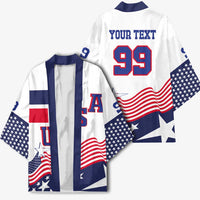 USA Ice Hockey Custom Kimono Flag Sporty Style