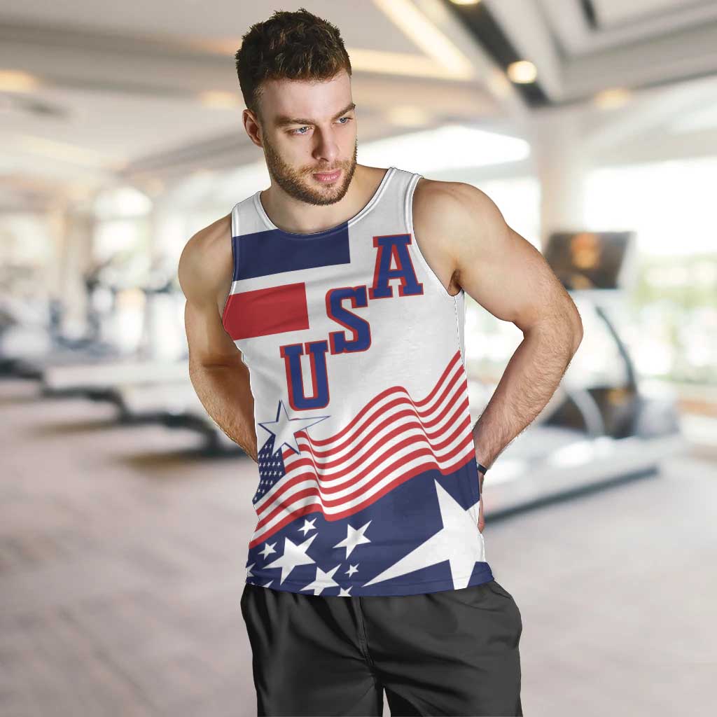 USA Ice Hockey Custom Men Tank Top Flag Sporty Style