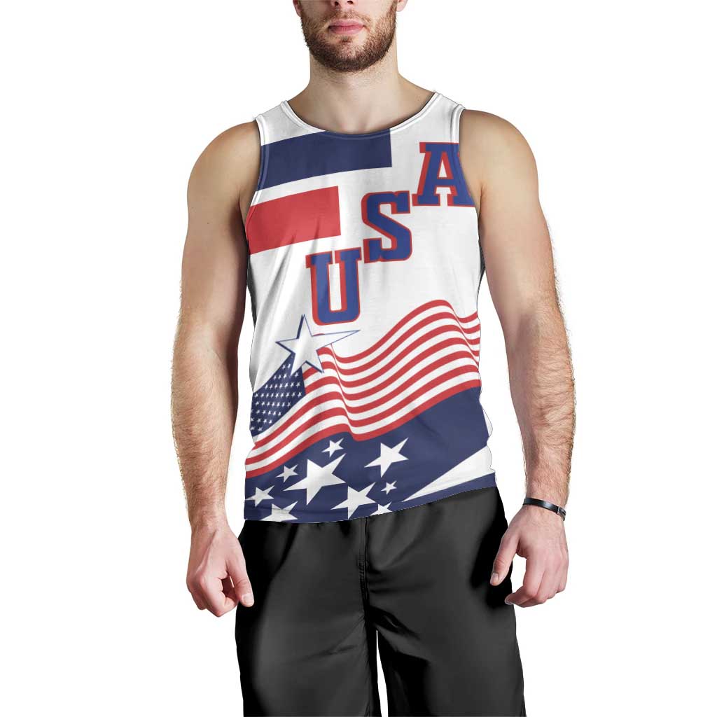 USA Ice Hockey Custom Men Tank Top Flag Sporty Style