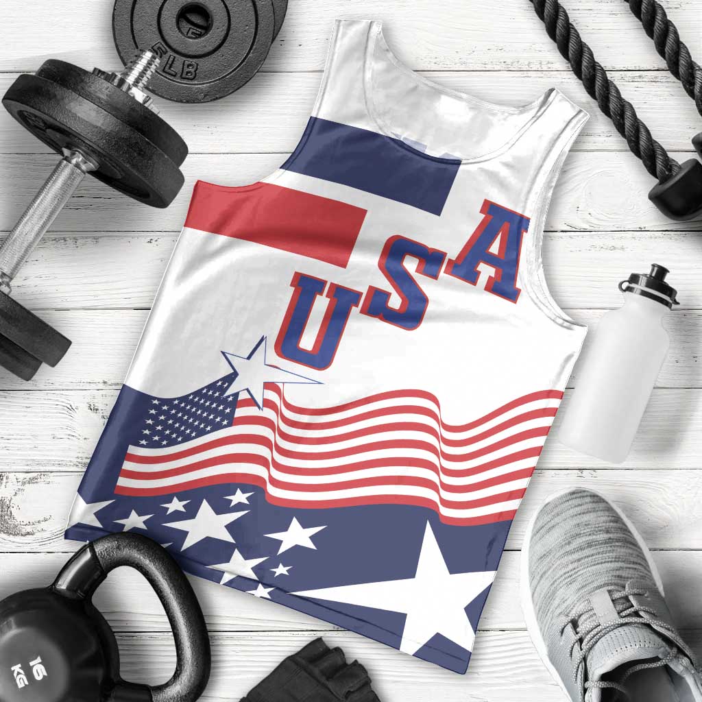 USA Ice Hockey Custom Men Tank Top Flag Sporty Style