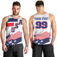 USA Ice Hockey Custom Men Tank Top Flag Sporty Style