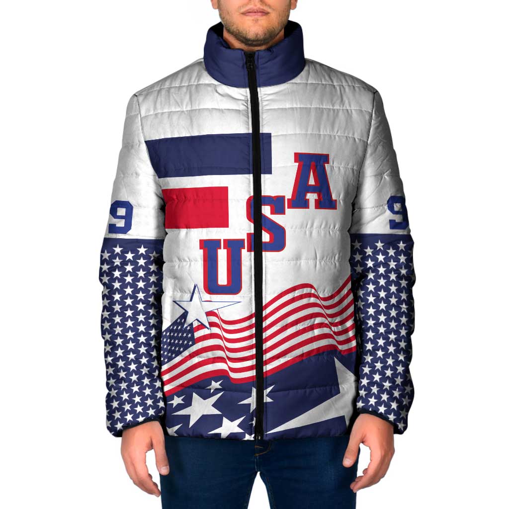 USA Ice Hockey Custom Padded Jacket Flag Sporty Style