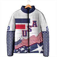 USA Ice Hockey Custom Padded Jacket Flag Sporty Style