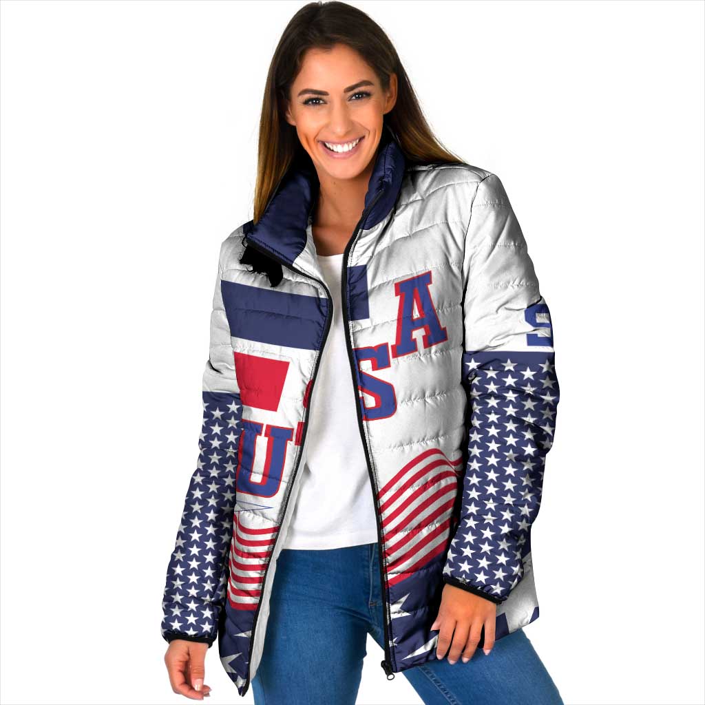 USA Ice Hockey Custom Padded Jacket Flag Sporty Style