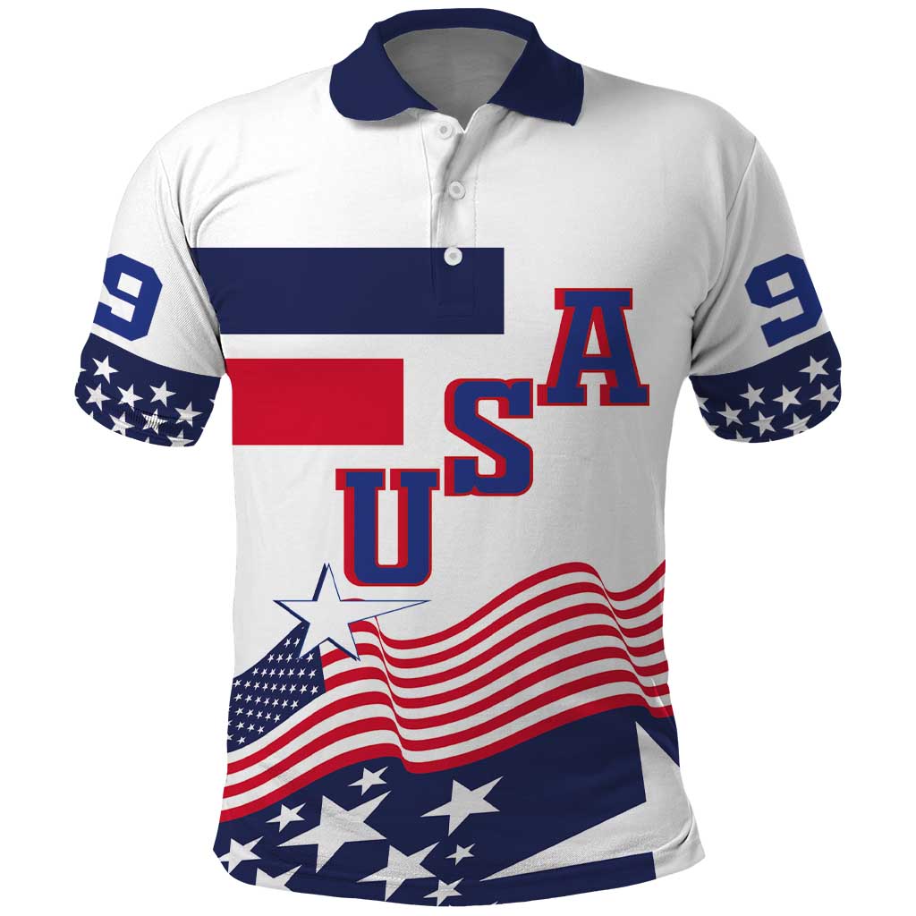 USA Ice Hockey Custom Polo Shirt Flag Sporty Style