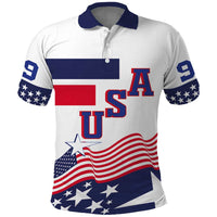 USA Ice Hockey Custom Polo Shirt Flag Sporty Style