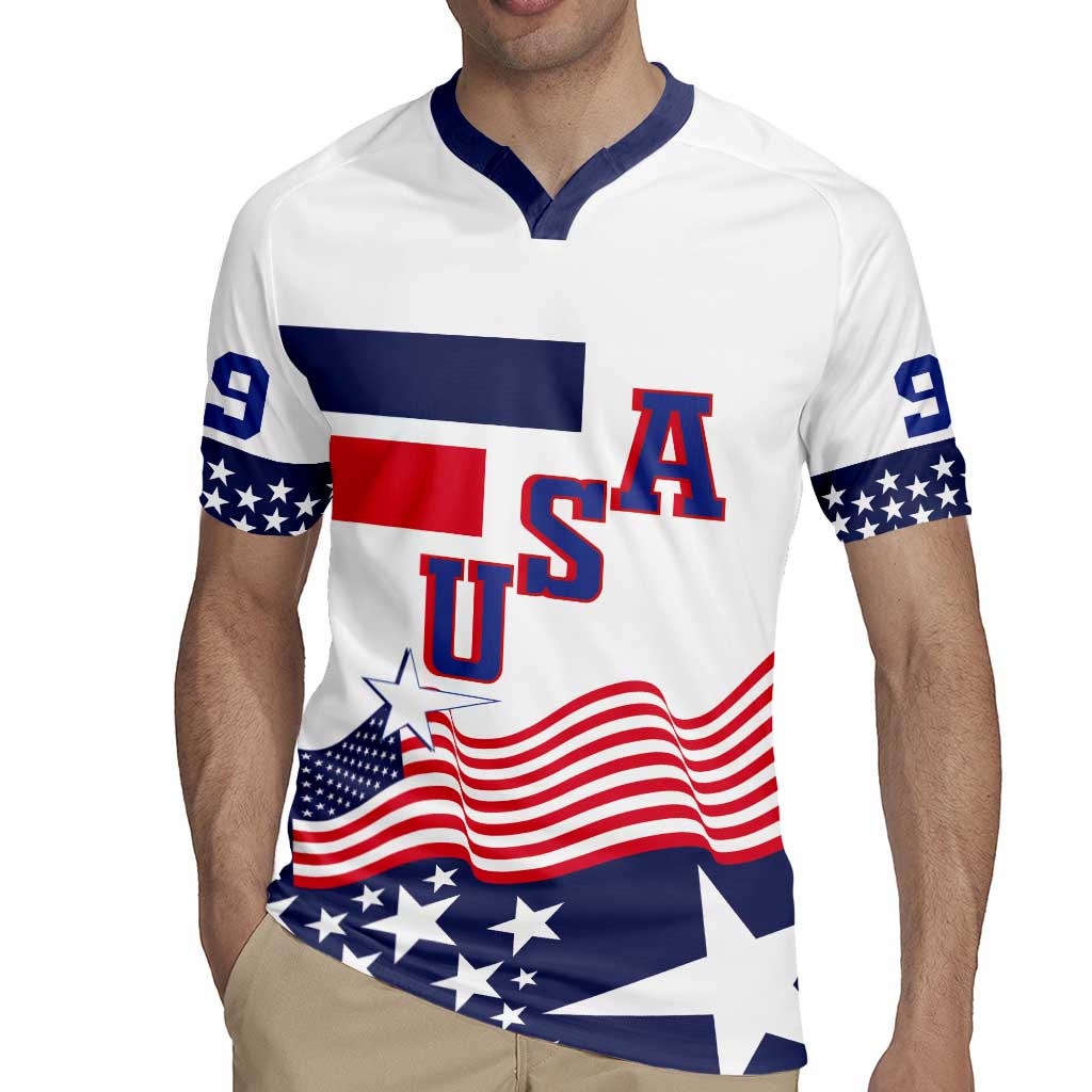 USA Ice Hockey Custom Rugby Jersey Flag Sporty Style