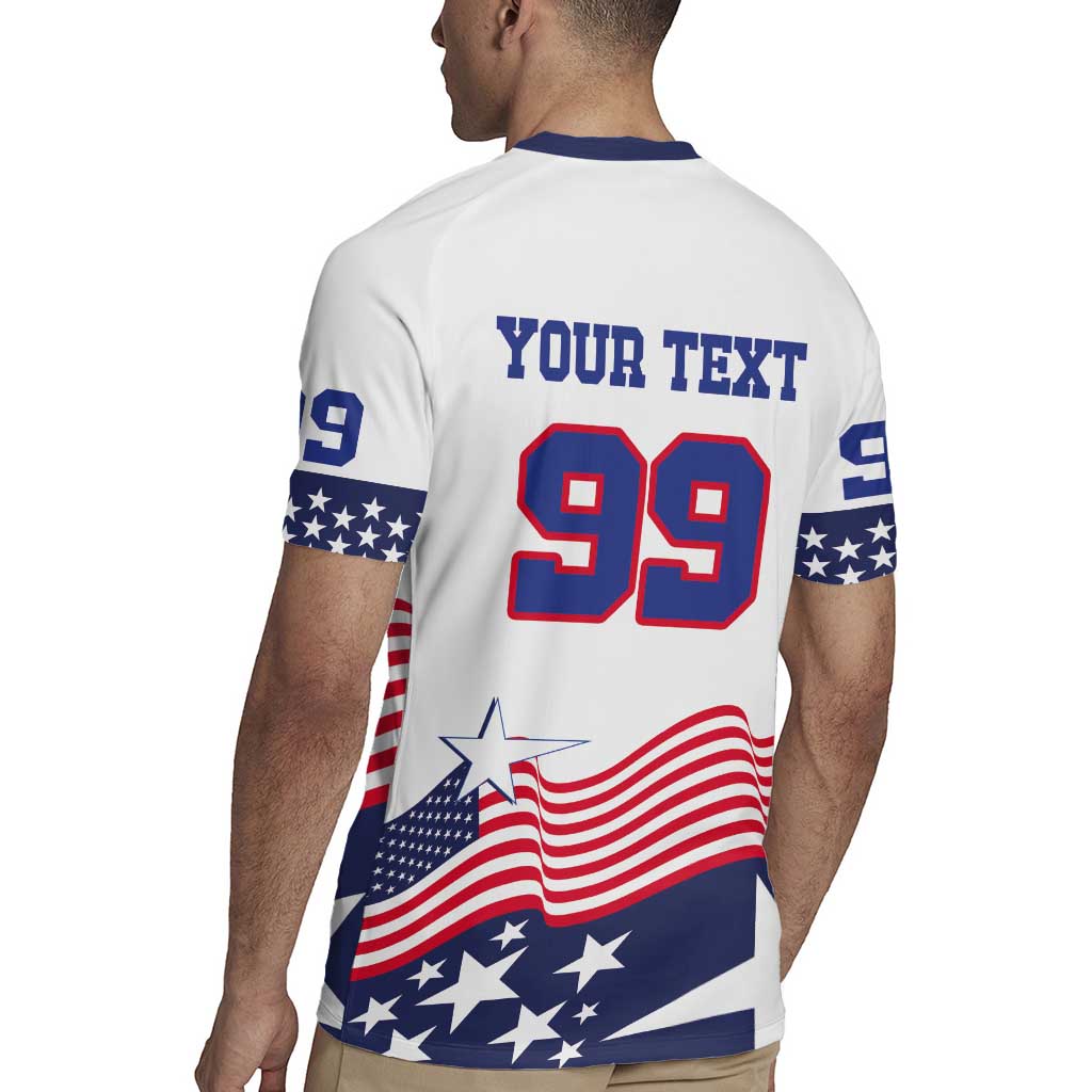 USA Ice Hockey Custom Rugby Jersey Flag Sporty Style