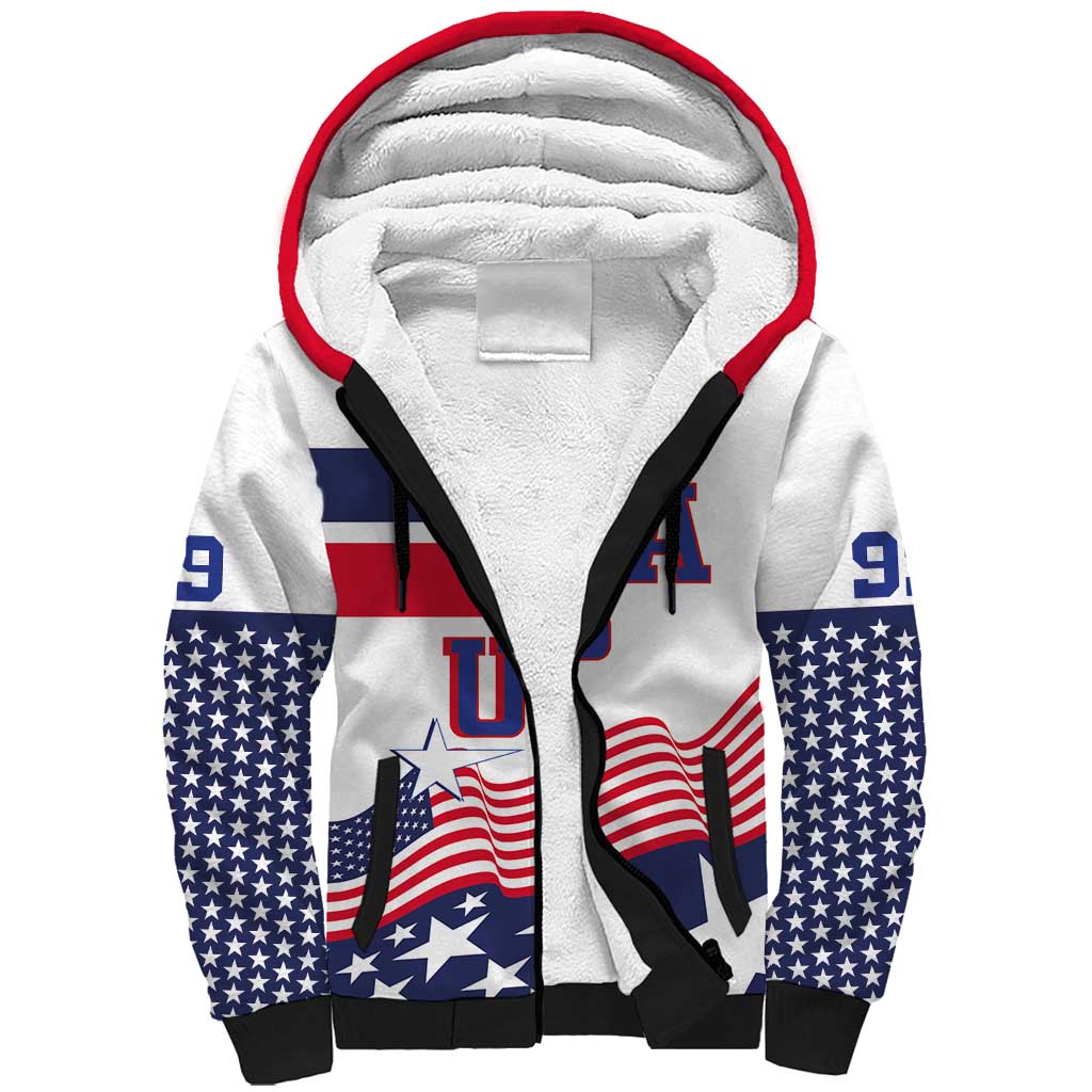 USA Ice Hockey Custom Sherpa Hoodie Flag Sporty Style