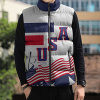 USA Ice Hockey Custom Sleeveless Puffer Jacket Flag Sporty Style