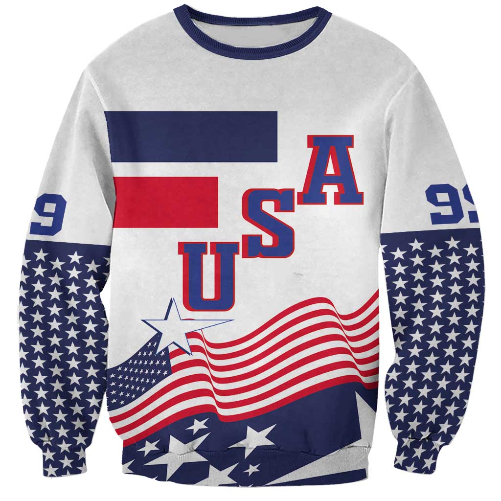USA Ice Hockey Custom Sweatshirt Flag Sporty Style