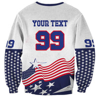 USA Ice Hockey Custom Sweatshirt Flag Sporty Style
