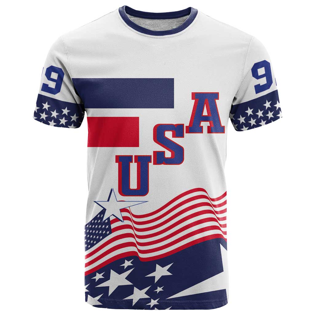 USA Ice Hockey Custom T Shirt Flag Sporty Style