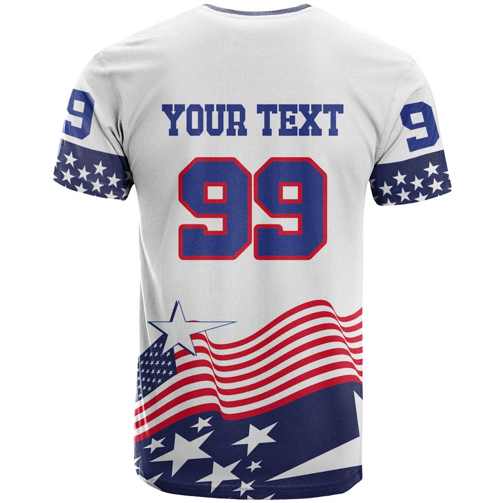USA Ice Hockey Custom T Shirt Flag Sporty Style