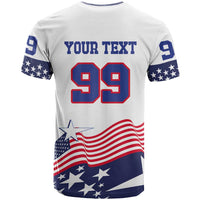 USA Ice Hockey Custom T Shirt Flag Sporty Style