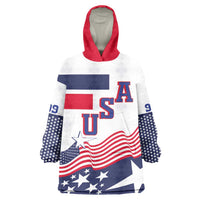 USA Ice Hockey Custom Wearable Blanket Hoodie Flag Sporty Style