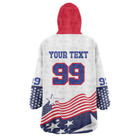 USA Ice Hockey Custom Wearable Blanket Hoodie Flag Sporty Style