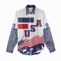 USA Ice Hockey Custom Women Casual Shirt Flag Sporty Style