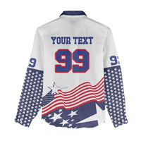USA Ice Hockey Custom Women Casual Shirt Flag Sporty Style