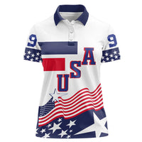 USA Ice Hockey Custom Women Polo Shirt Flag Sporty Style