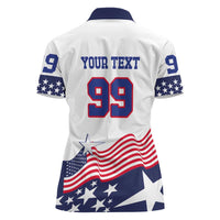 USA Ice Hockey Custom Women Polo Shirt Flag Sporty Style