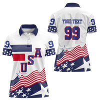 USA Ice Hockey Custom Women Polo Shirt Flag Sporty Style