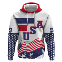 USA Ice Hockey Custom Zip Hoodie Flag Sporty Style