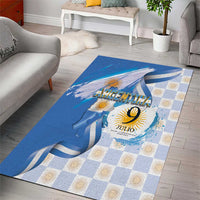 Argentina Independence Day Area Rug - Día de la Independencia Brush and Grunge Style