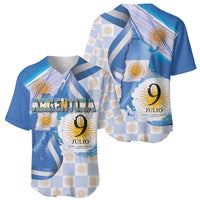 Argentina Independence Day Baseball Jersey - Día de la Independencia Brush and Grunge Style