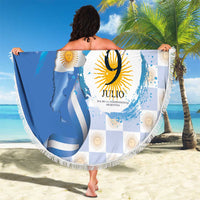 Argentina Independence Day Beach Blanket - Día de la Independencia Brush and Grunge Style