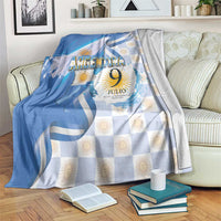 Argentina Independence Day Blanket - Día de la Independencia Brush and Grunge Style