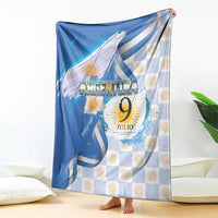 Argentina Independence Day Blanket - Día de la Independencia Brush and Grunge Style