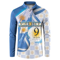 Argentina Independence Day Button Sweatshirt - Día de la Independencia Brush and Grunge Style
